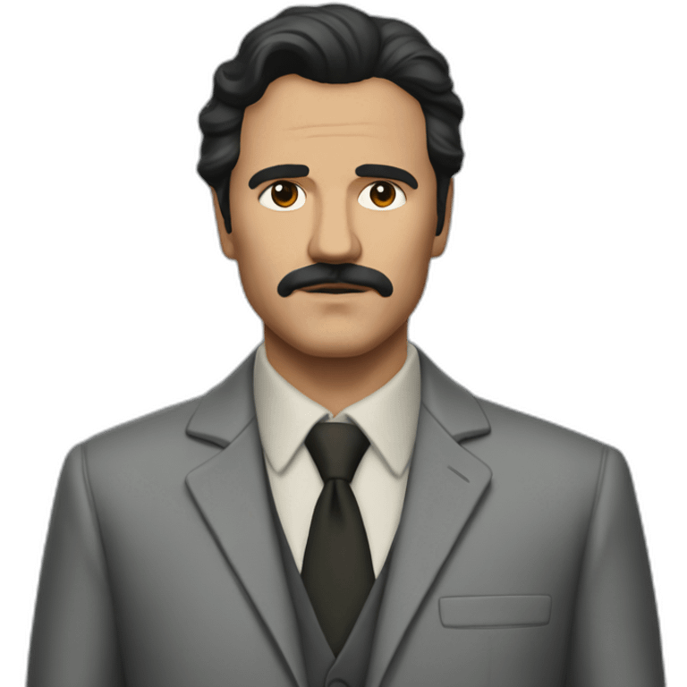 Javier Peña from Narcos Season 3 in a grey suit emoji