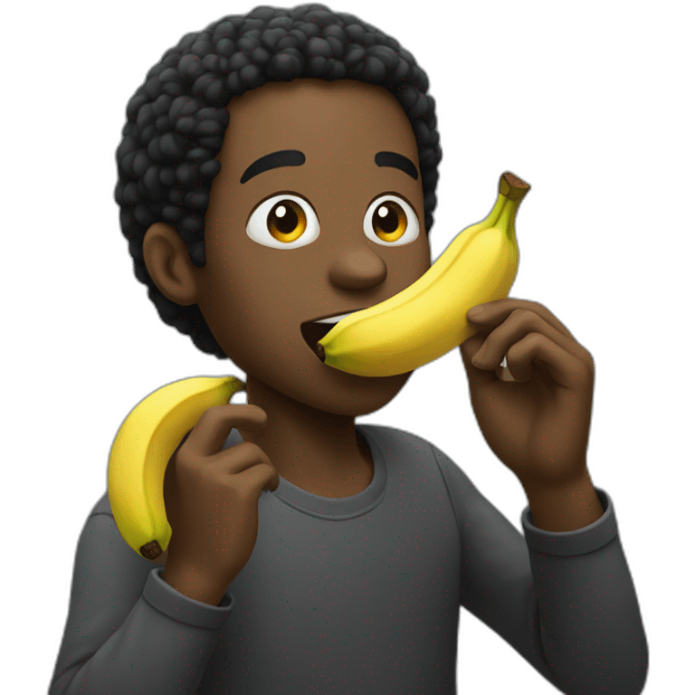 Black guy eating banana emoji