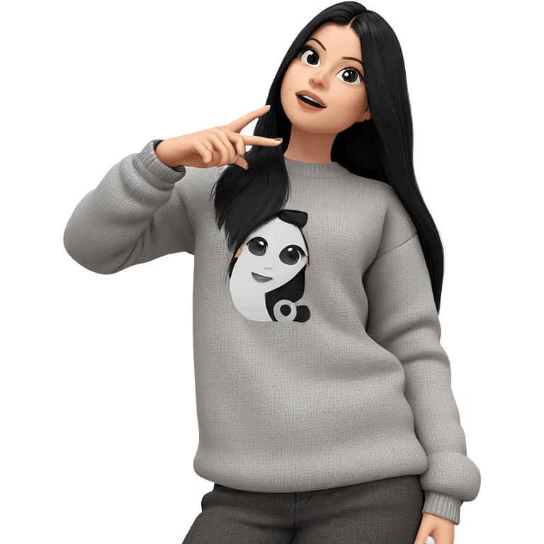 black haired girl in sweater emoji