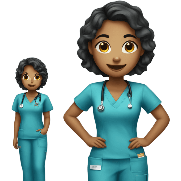 cute girl in scrubs emoji