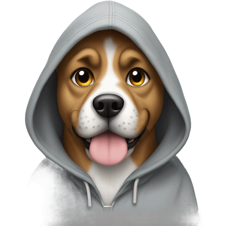 Dog wearing a hoodie emoji