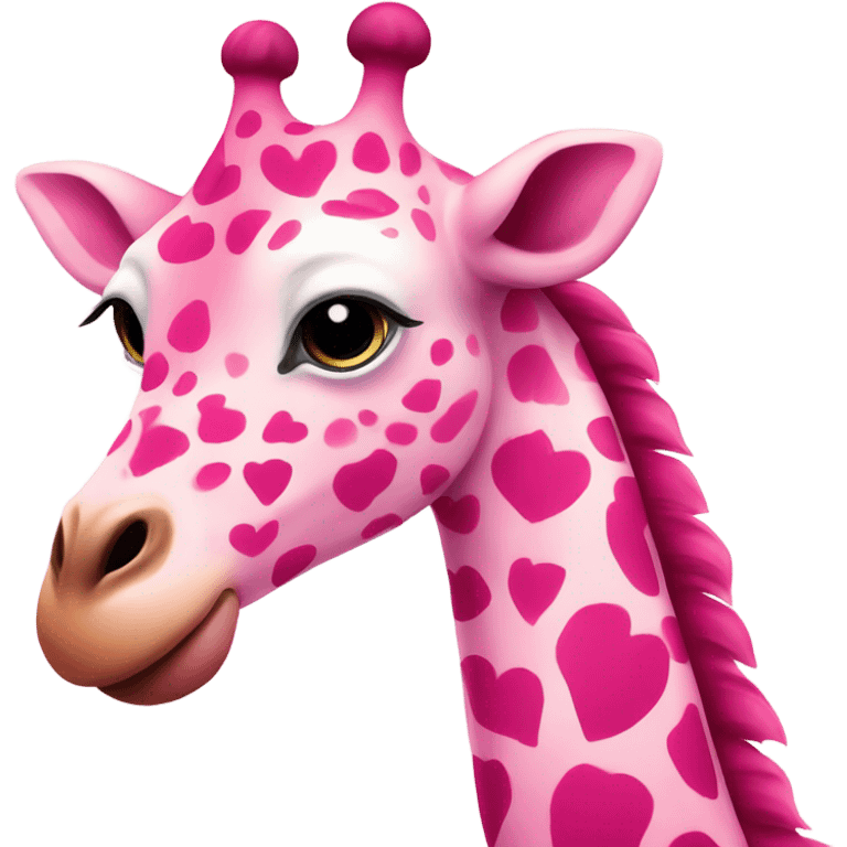 pink giraffe with live heart spots  emoji