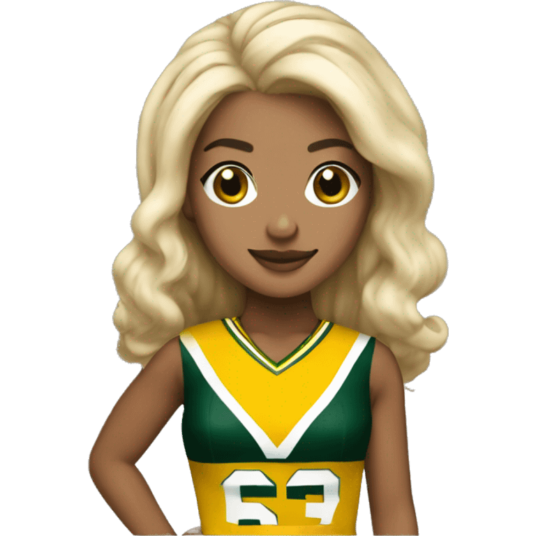 nfl glamourous cheerleader, Asian hair, Green Bay packer  emoji