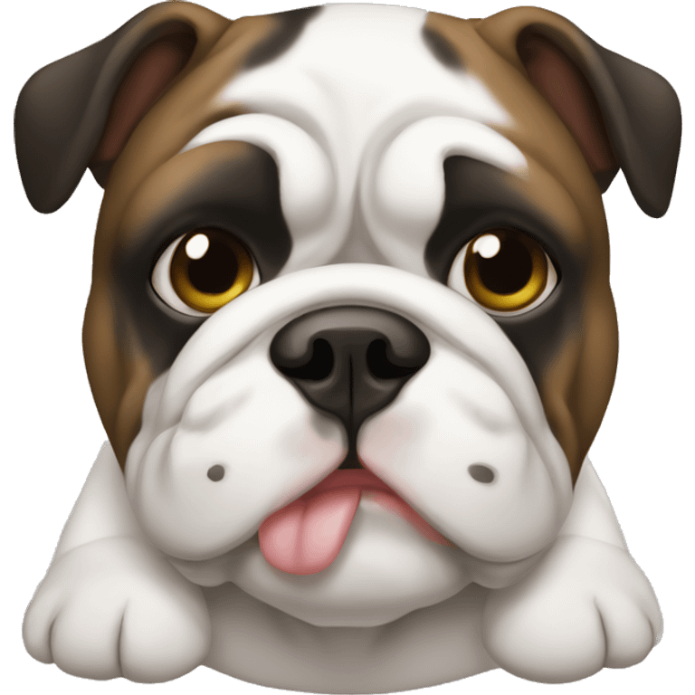 Bulldog french preto e branco  emoji