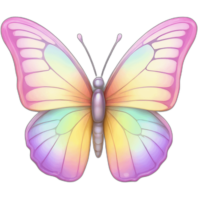 Shiny Glossy Pastel Gradient Hue Iridescent Crystal Butterfly emoji