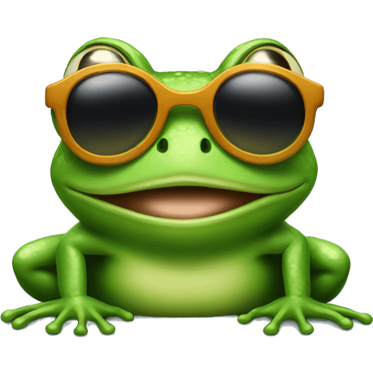 Frog with sunglasses emoji