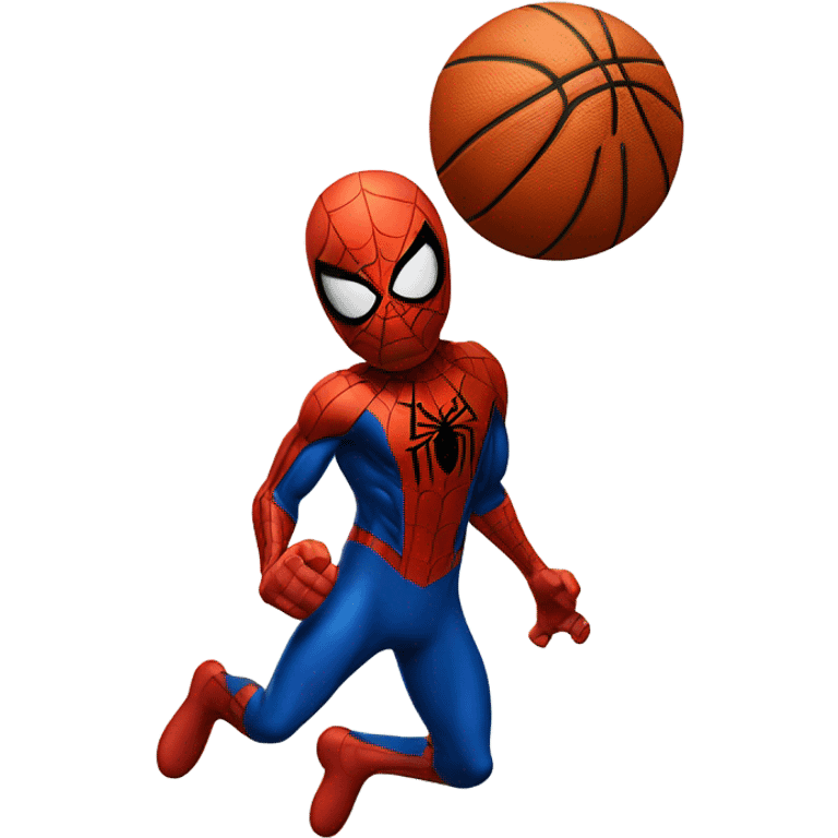 Spider-Man bouncing a basketball emoji