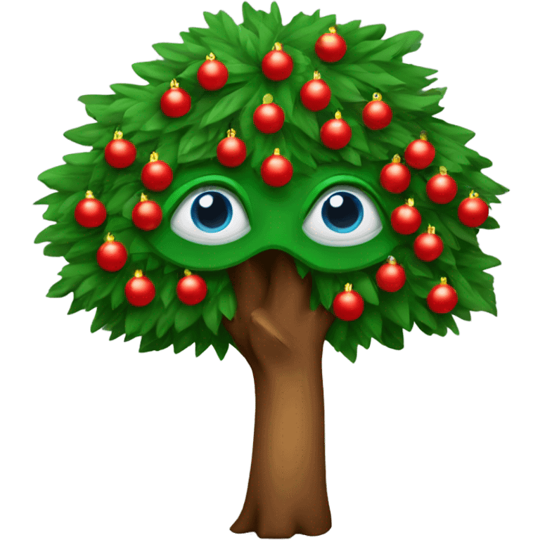 Árbol de Navidad con ojos emoji