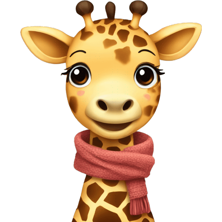 Cute giraffe with scarf emoji