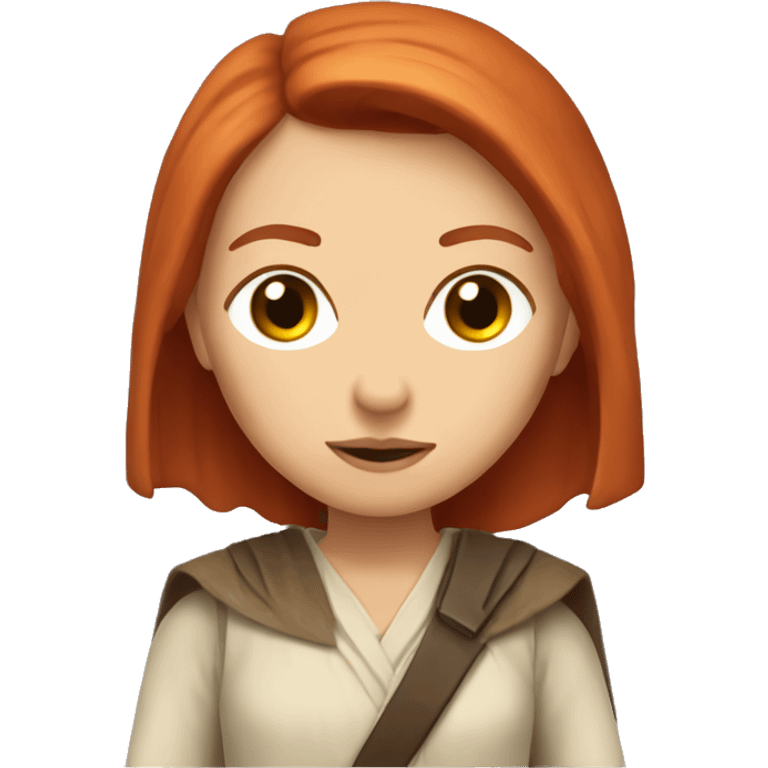 Red haired girl Jedi knight  emoji