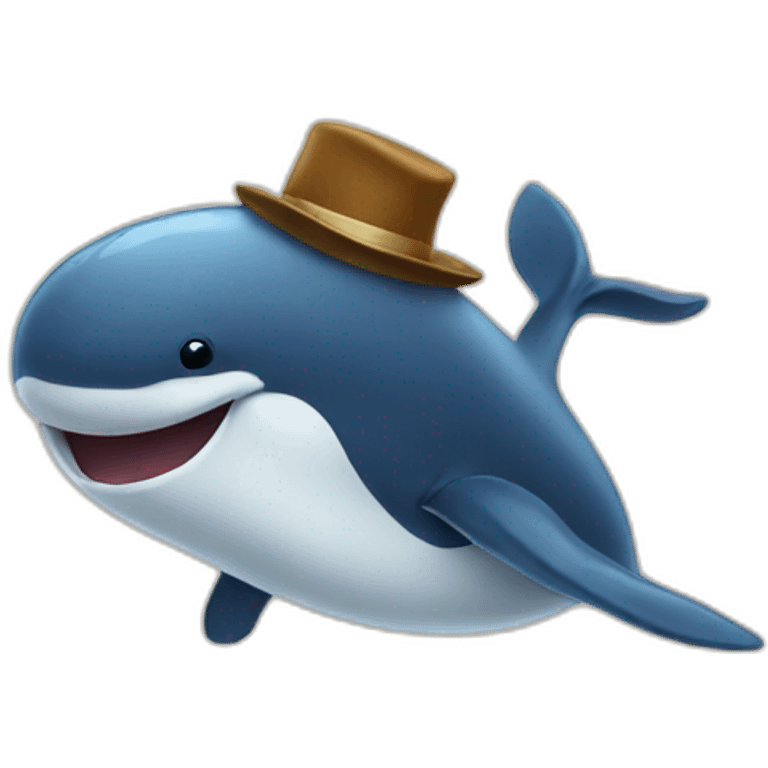 Whale in a hat emoji