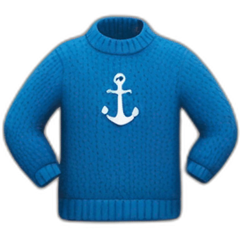 A blue jumper with a white anchor on it emoji