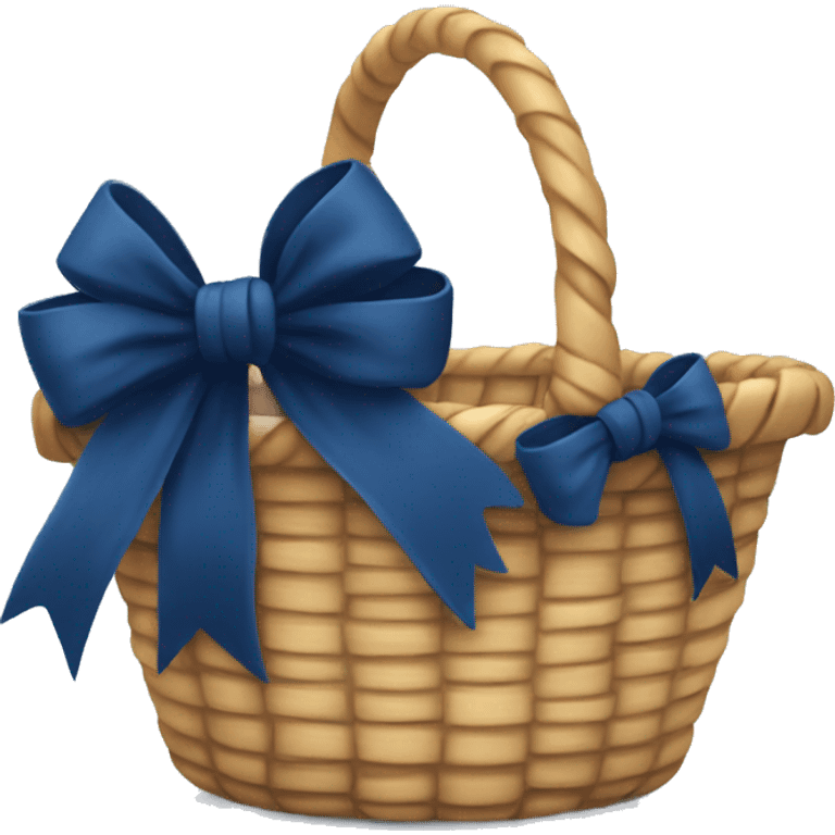 basket with a navy blue bow emoji