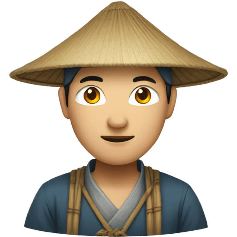 Chinese peasant in sedge hat emoji