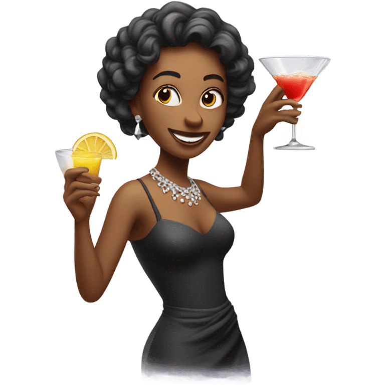 Dancing lady with cocktail in hand  emoji