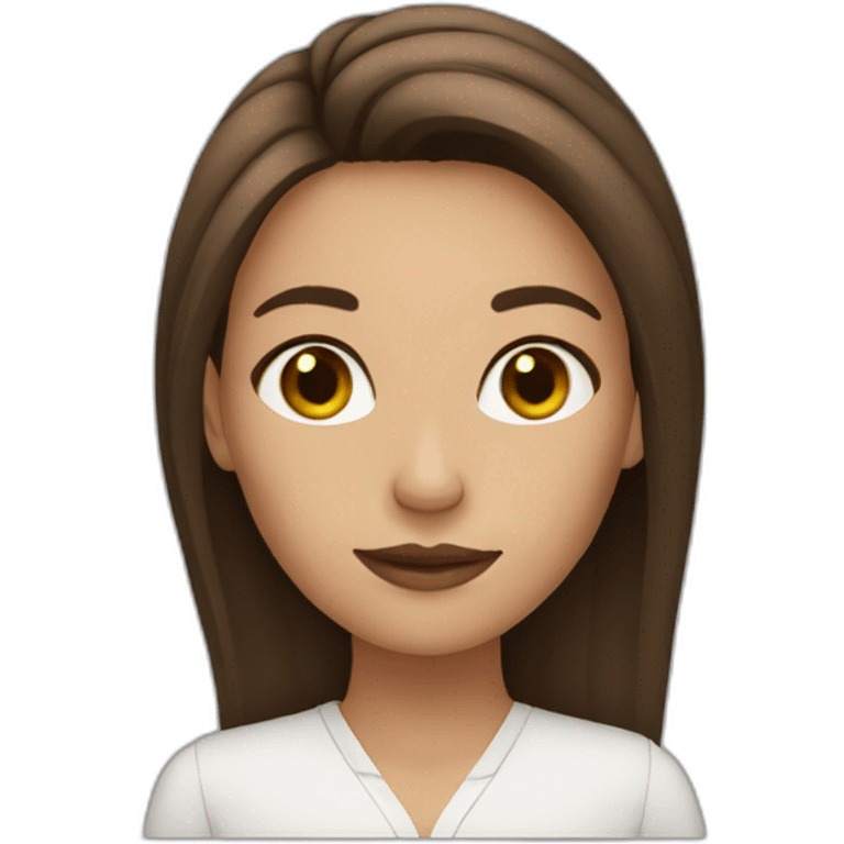 girl boss brown hair emoji