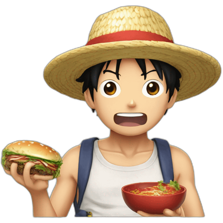 Luffy qui mange de la viande emoji