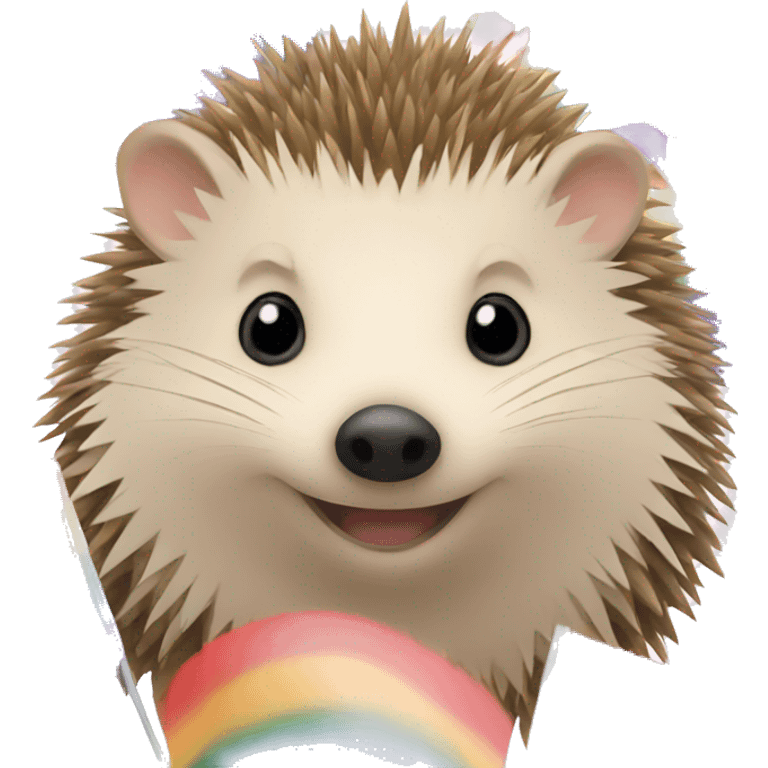 hedgehog with a pride flag emoji