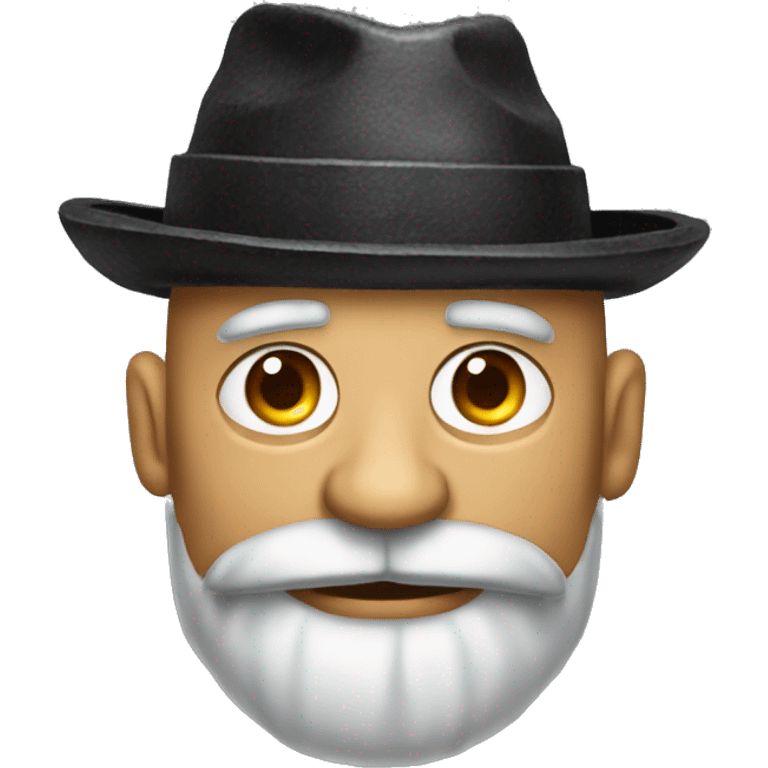 a pile of coals in a hat, wrinkles and a beard emoji