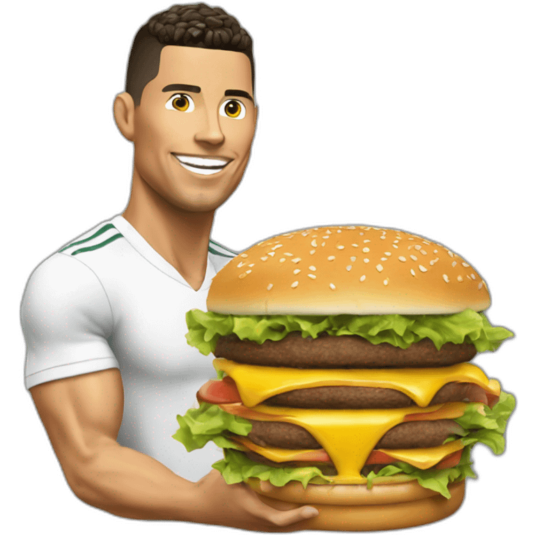 Ronaldo qui mange un burger emoji