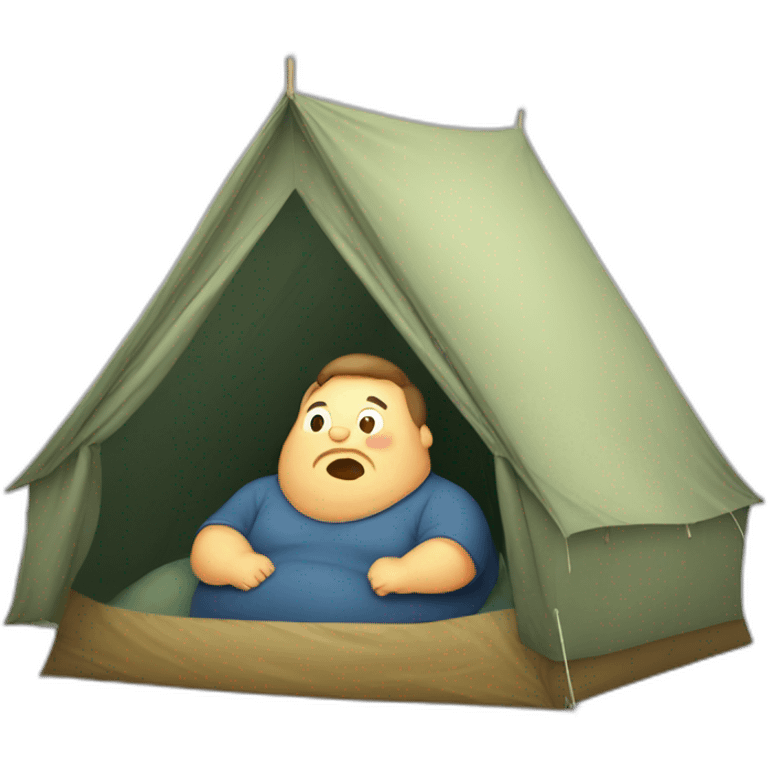 Fat man in a tent emoji