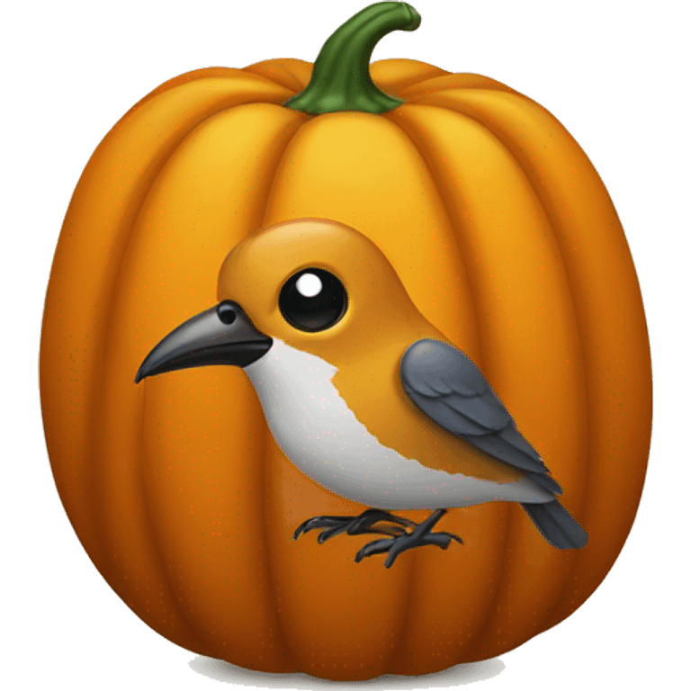 Bird in a pumpkin emoji