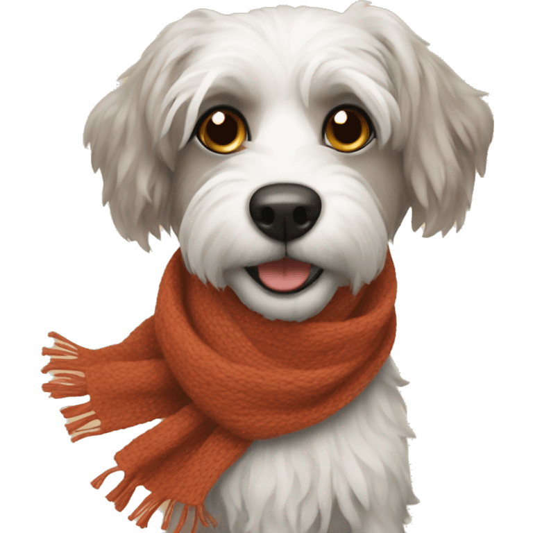 Bolognese dog with scarf emoji