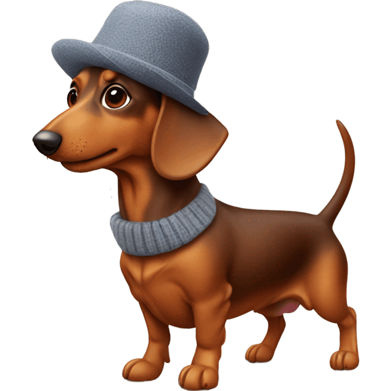 Sausage dog wearing a hat emoji