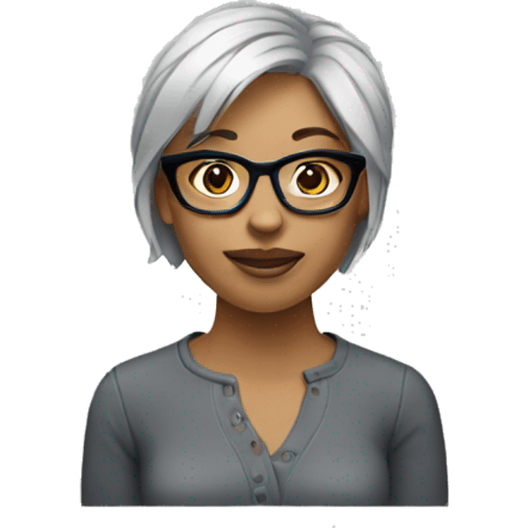 woman short hair with glasess emoji