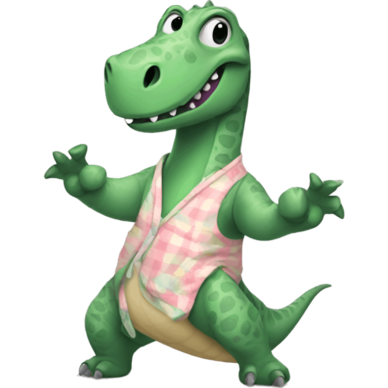 Dinosaur wearing pjs emoji