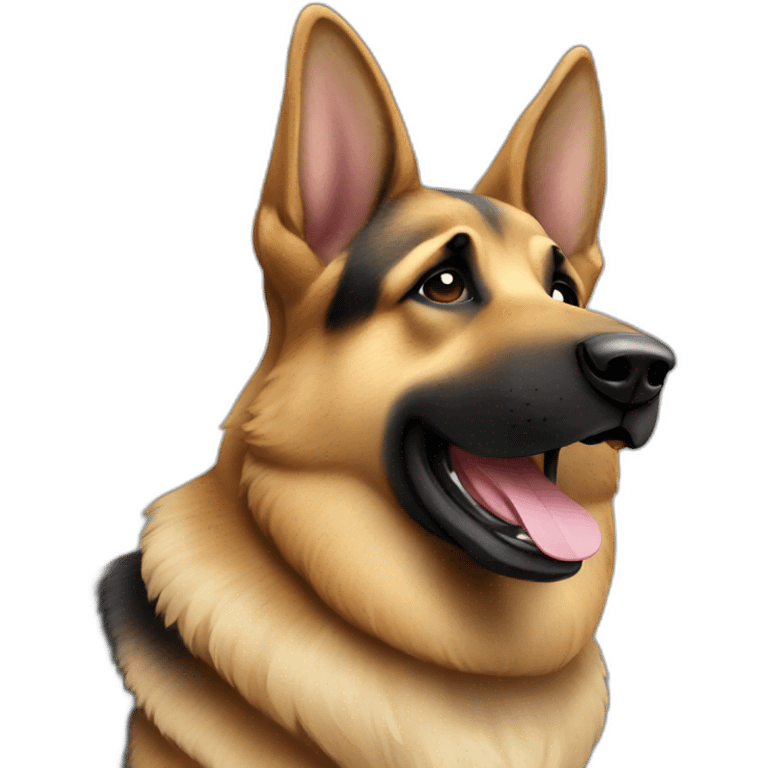 singing German Shepherd with microphone emoji