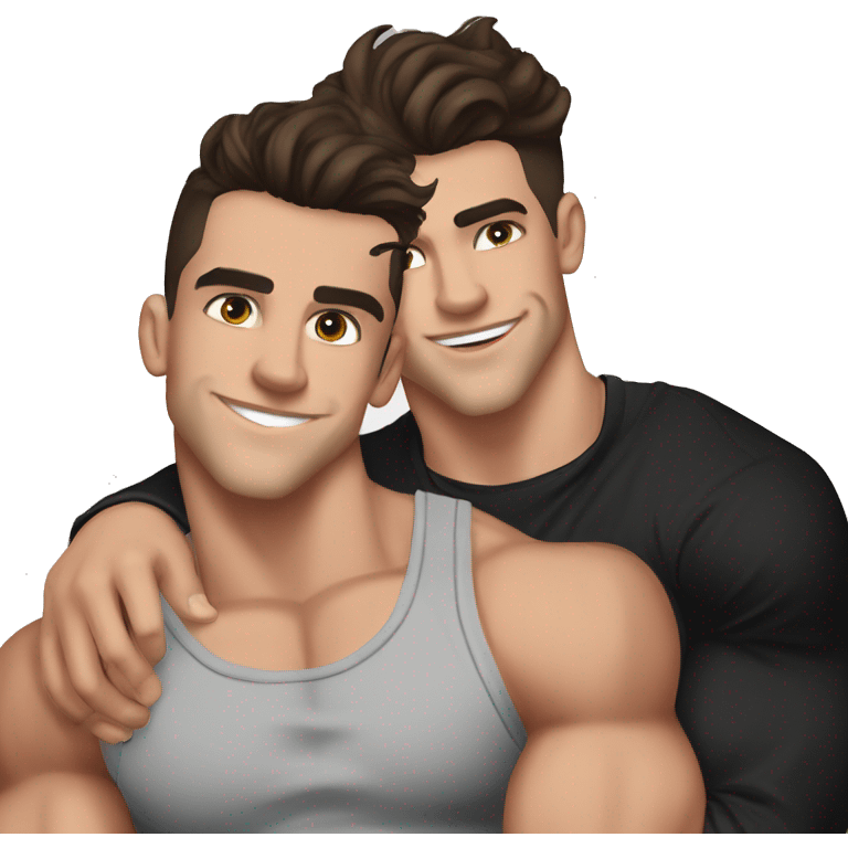 Grayson Dolan, tank top, muscular, embracing skinny brunette boyfriend emoji