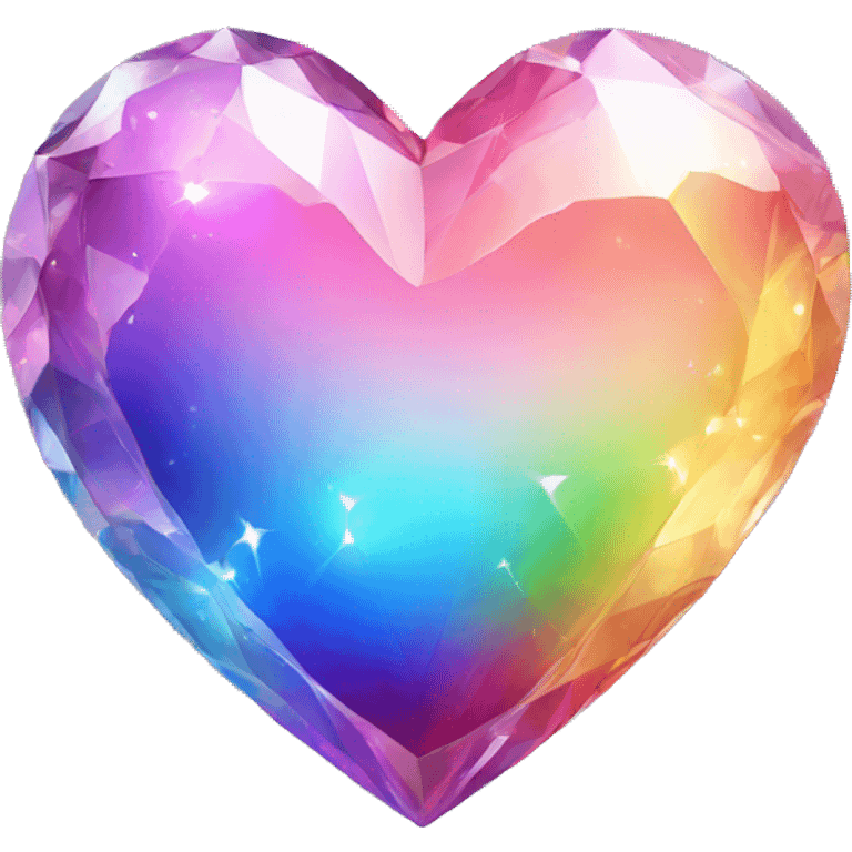 rainbow crystal glass heart emoji