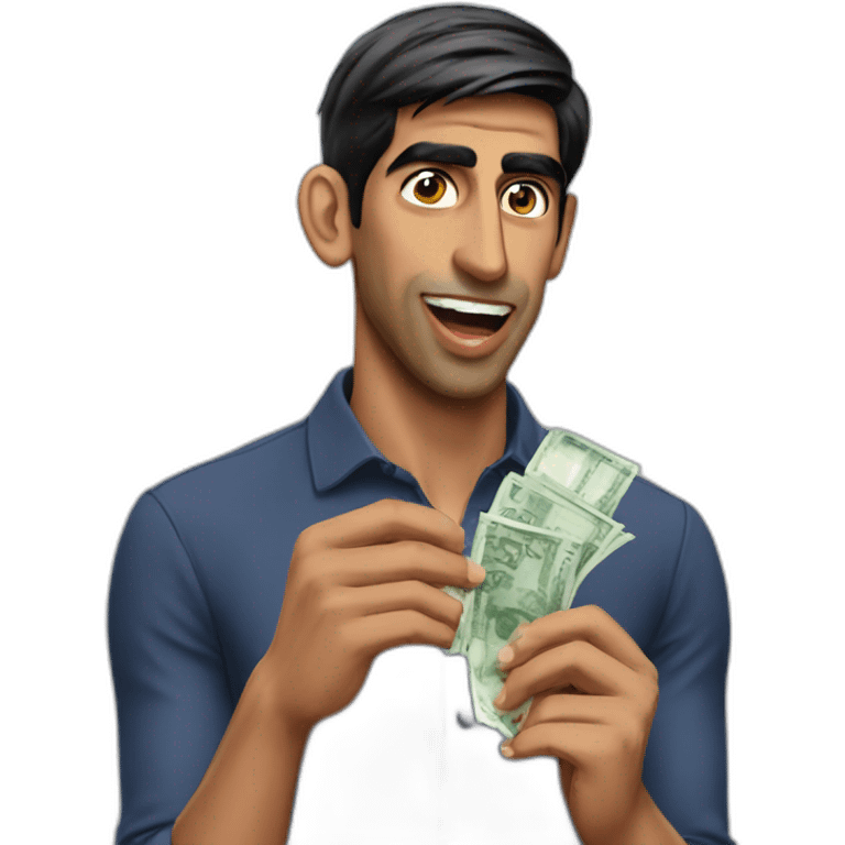 Rishi sunak eating £10 notes emoji