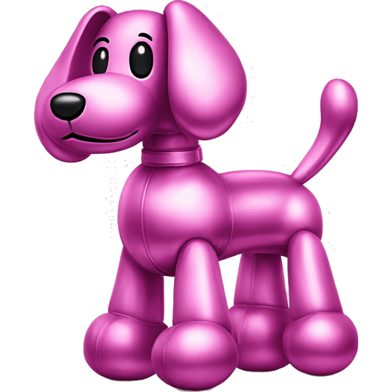 Metallic pink balloon dog no face  emoji