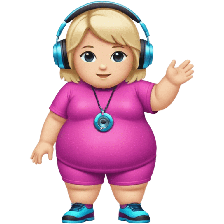 blond chubby dj in colorful outfit emoji