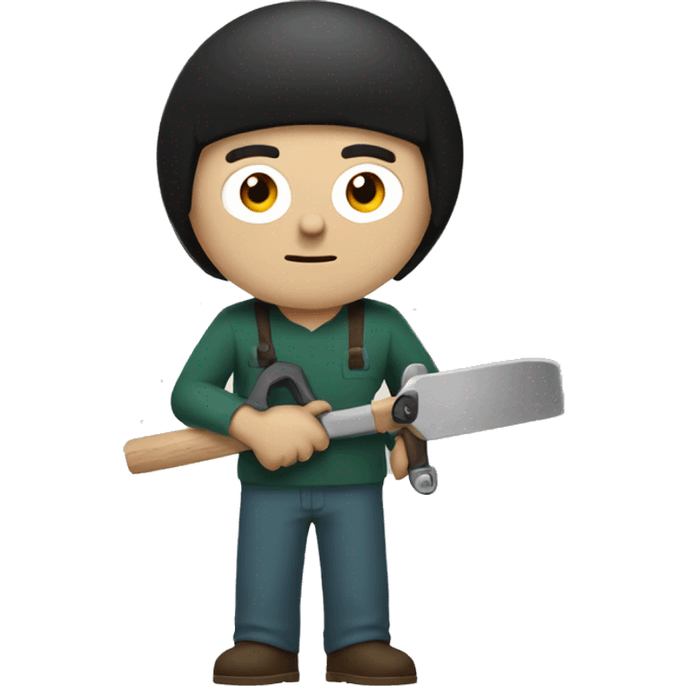 Timmie from South Park holding tools emoji