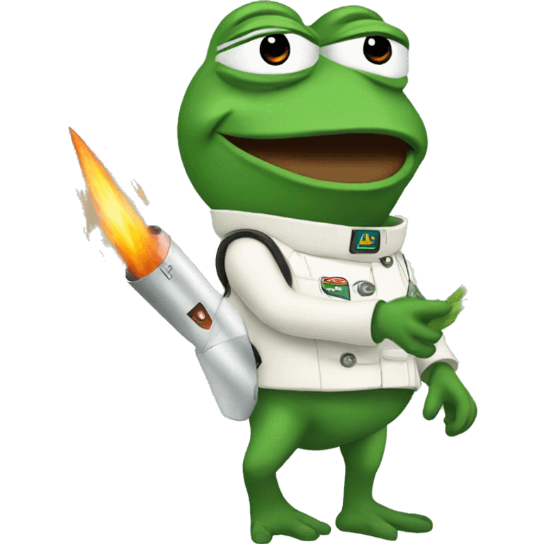 pepe with rocket  emoji