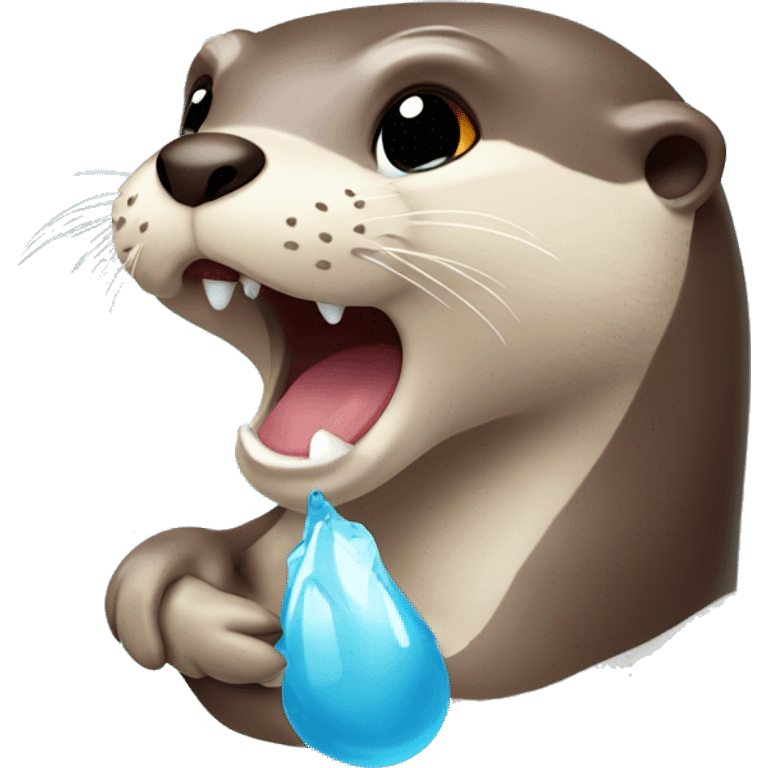 Otter mit einer Muschel  emoji