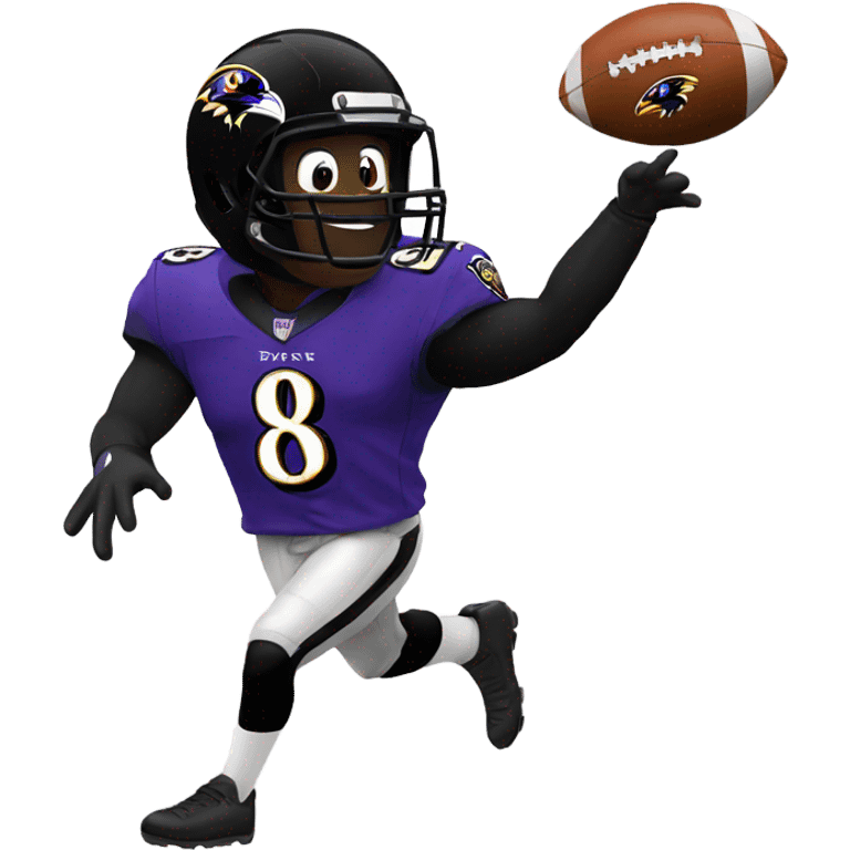 Baltimore Raven throwing a football emoji