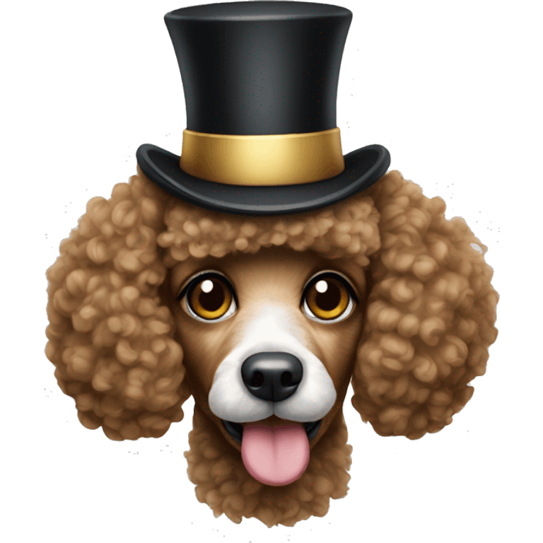 Poodle with top hat emoji