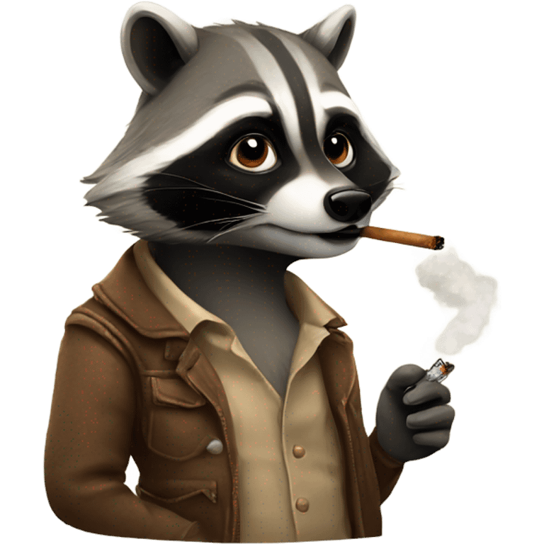 raccoon smoking emoji