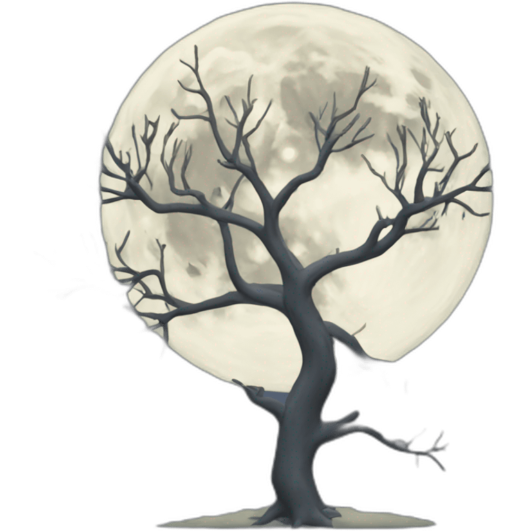 full moon and branches  emoji