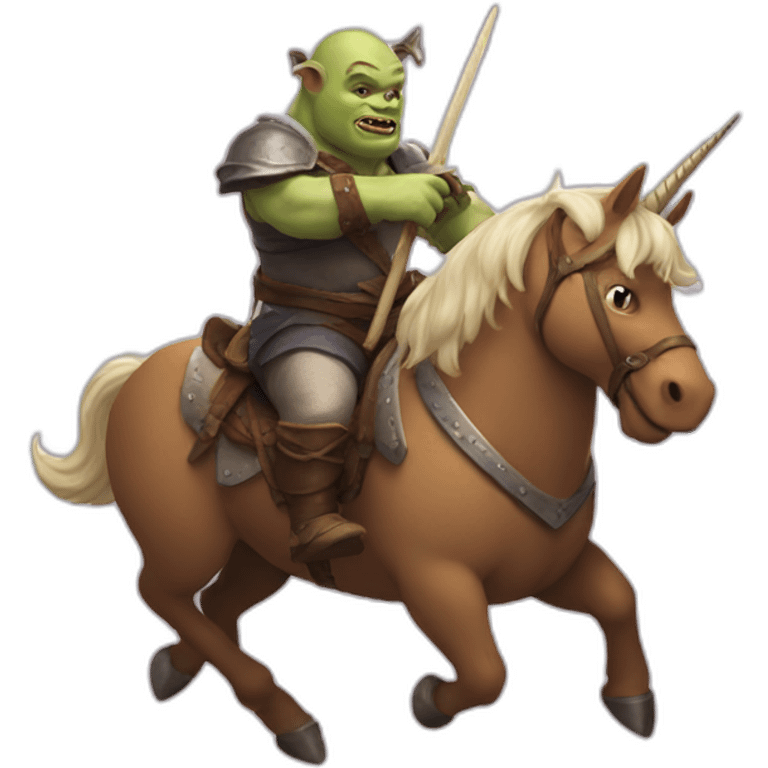 ogre riding a unicorn emoji