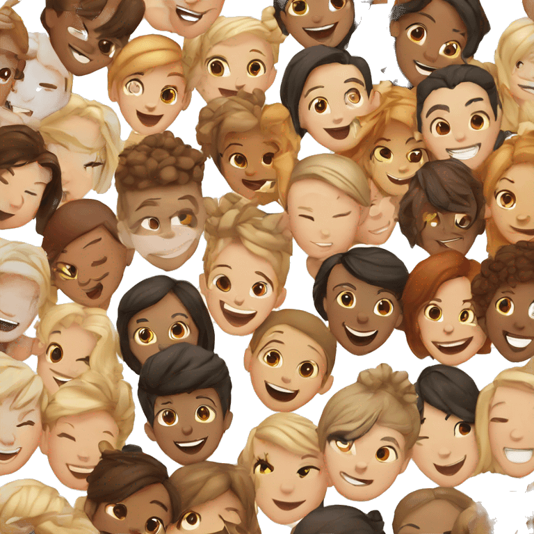 circle of heads with different skin tones moving in a circle emoji