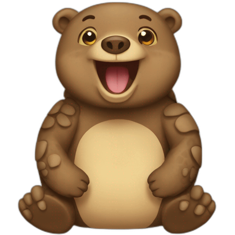 Turtle brown bear happy  emoji