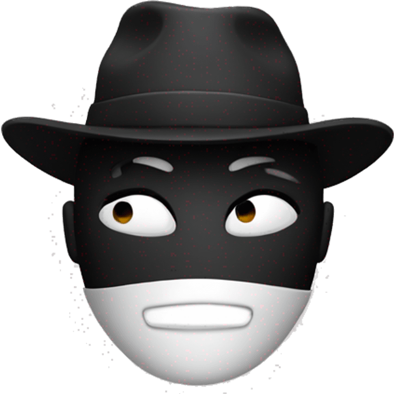 Robber Emoji with a classic black and white mask and hat emoji