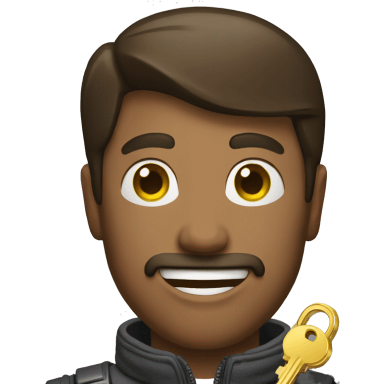 man with a key in his hand emoji