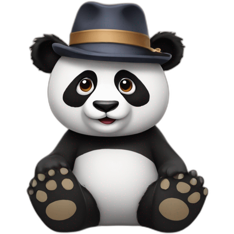 Panda with indie hat emoji