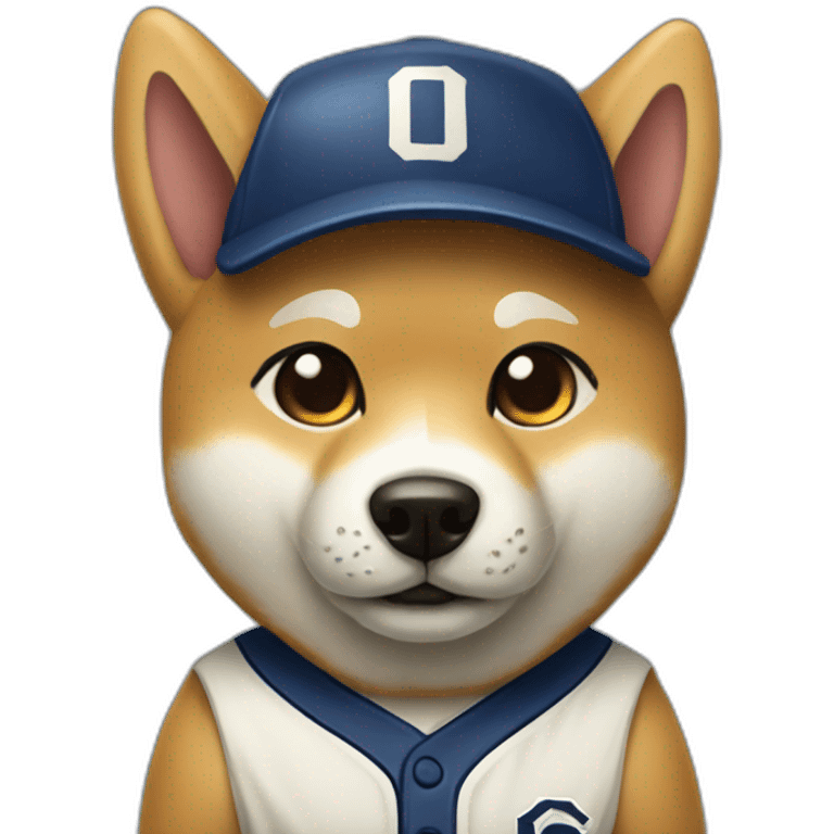 baseball player shiba-with-baseball-bat emoji